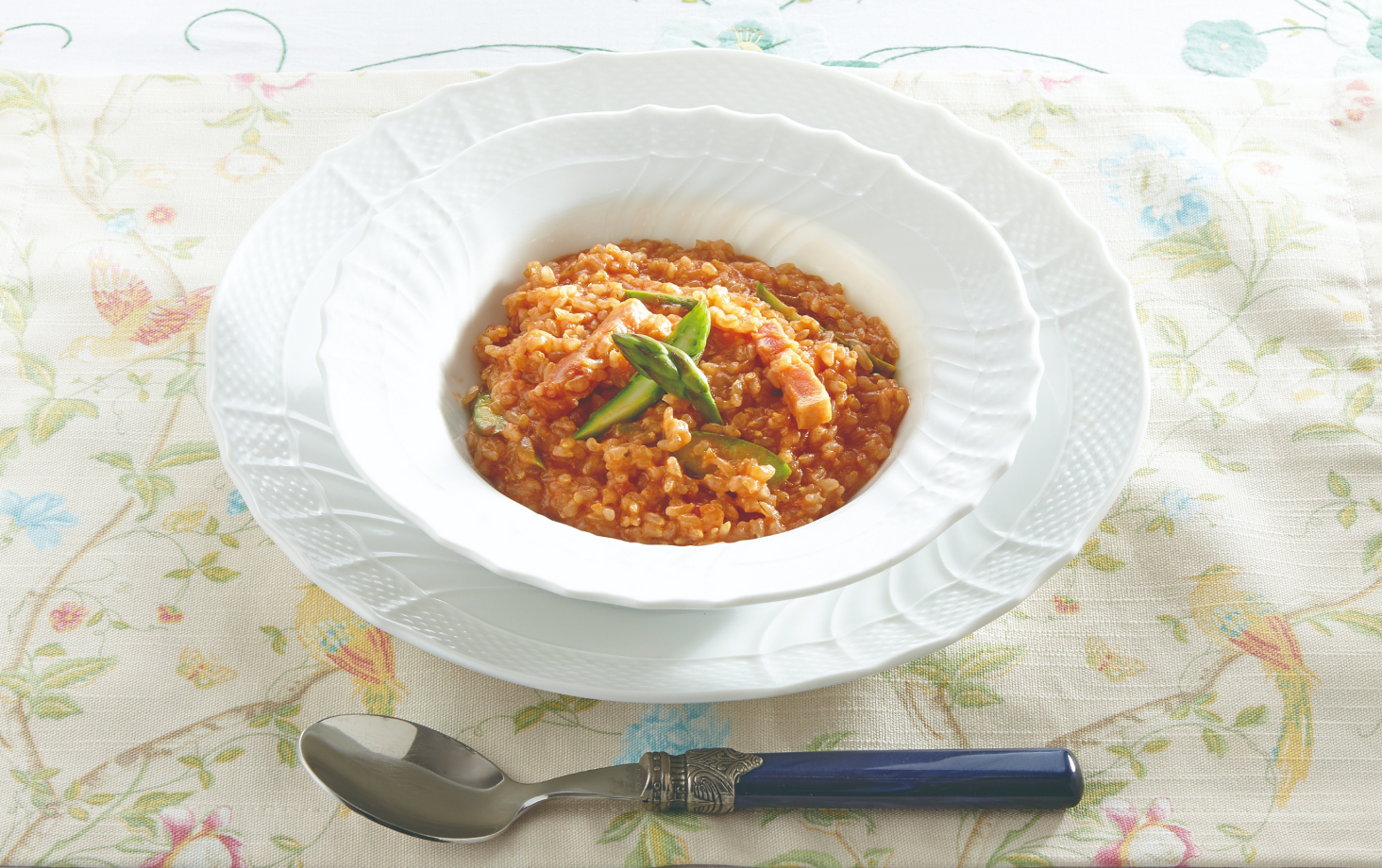 Tomato risotto, brimming with tomato-sauce flavor