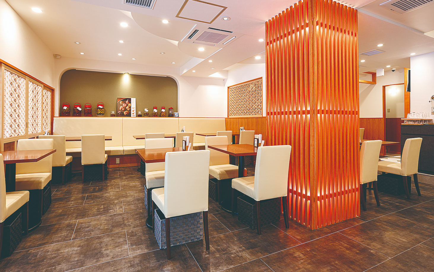 The interior is serene, with a traditional Japanese feel