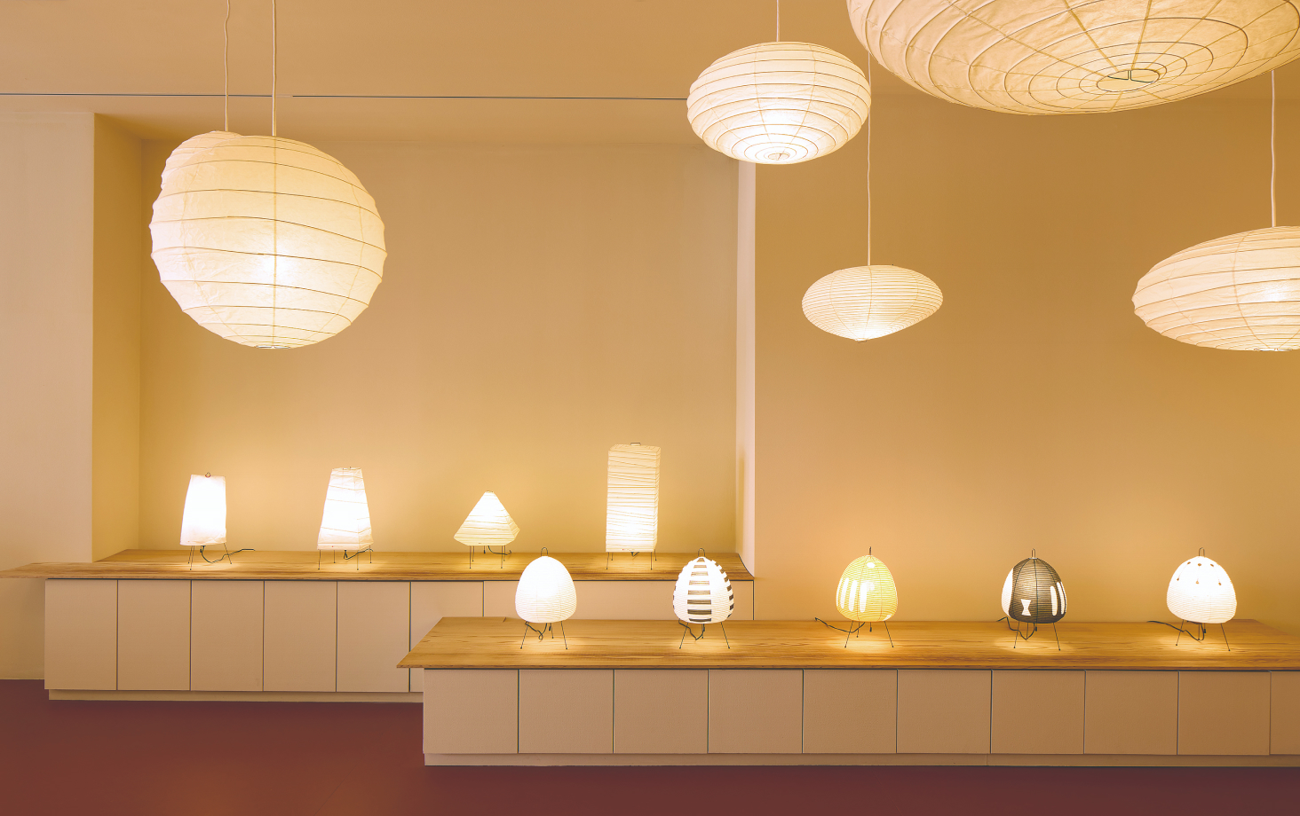 AKARI lamps come in both hanging and freestanding versions